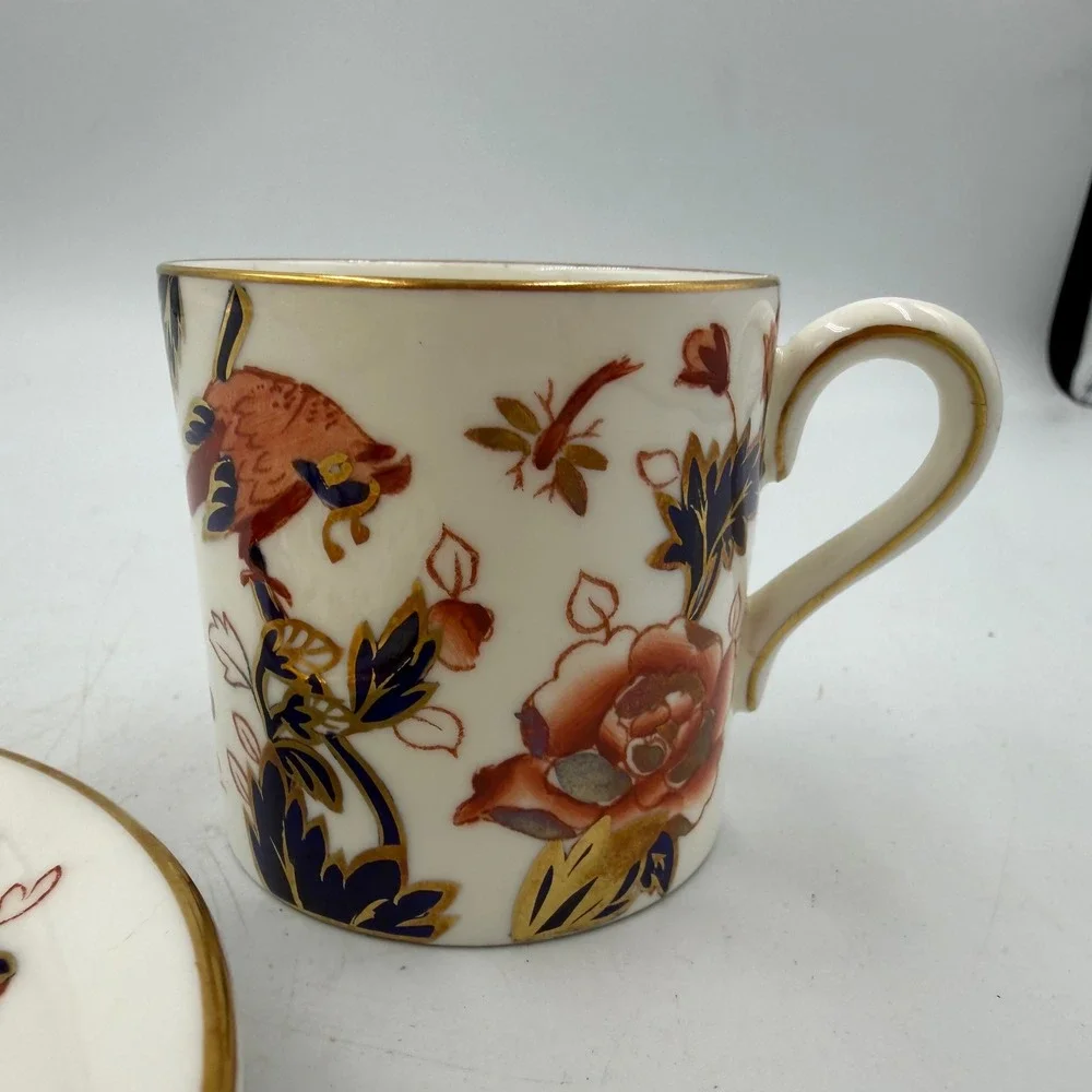 Coalport Bone China Hong Kong Demitasse Espresso Cup Saucer England Imari 1970s